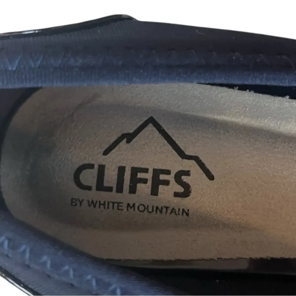 Cliffs New Bowie Wedge Slip On Non Slip Sole Round Toe Navy Blue Women’s Size 8M